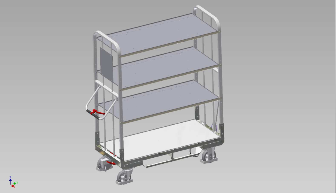 Etagenwagen / Regalwagen 600 Zentralfeststeller und Handbremse