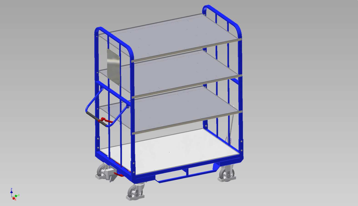 Etagenwagen / Regalwagen 810 mit Zentralfeststeller und Handbremse